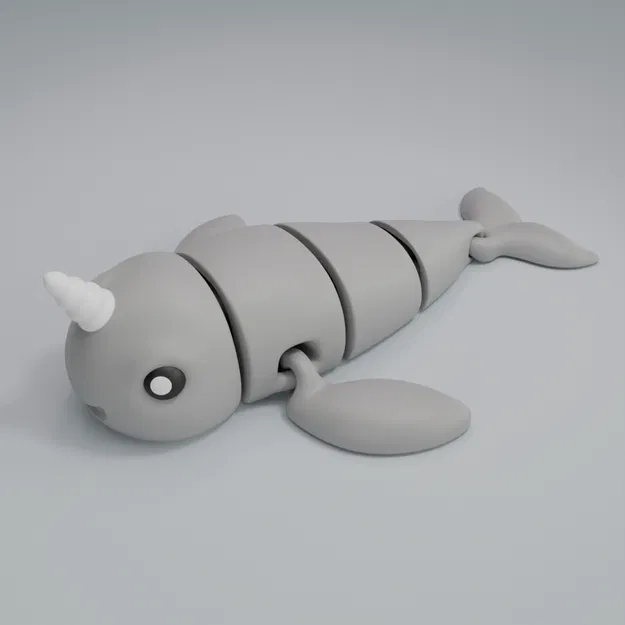 Cá Voi Đầu Gối Bắc Cực - Mô Hình Móc Khóa Khớp Nối - Image 3