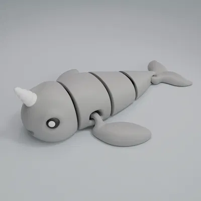 Cá Voi Đầu Gối Bắc Cực - Mô Hình Móc Khóa Khớp Nối