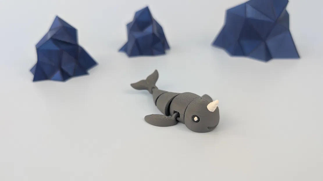 Cá Voi Đầu Gối Bắc Cực - Mô Hình Móc Khóa Khớp Nối - Image 4