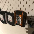 Giá đỡ pin 2in1 cho Worx / Pattfield 20V gắn hệ thống IKEA Skadis - Thumbnail 1