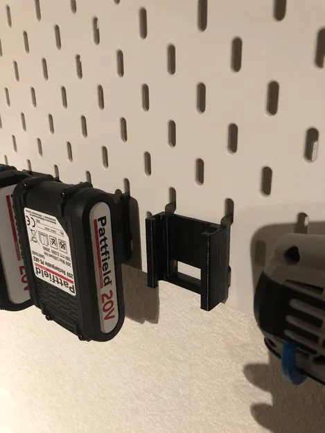 Giá đỡ pin 2in1 cho Worx / Pattfield 20V gắn hệ thống IKEA Skadis - Image 2