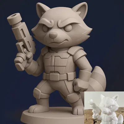 Rocket Racoon (Vệ Binh Dải Ngân Hà) - Mô hình 3D