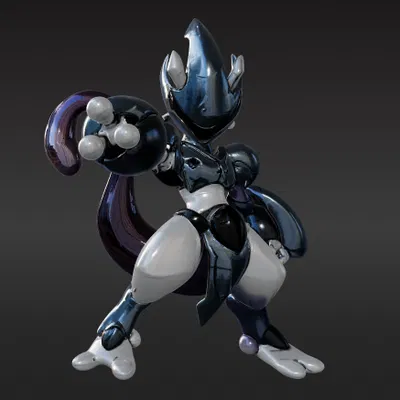 Mô Hình 3D Mecha-Mewtwo - Pokemon - File 3D Obj Mewtwo