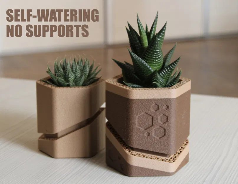 Chậu hoa "HEXA-CUT" Tự Tưới Nước - Image 1