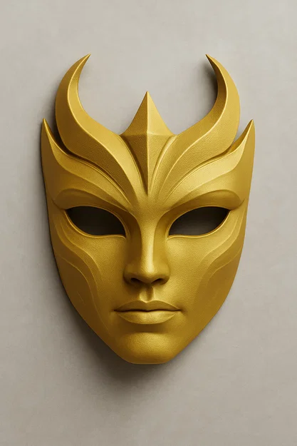 Mặt Nạ Vàng Thần Thánh – Mô tả Mặt Nạ Trang Trí In 3D - Image 1
