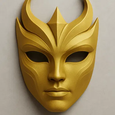 Mặt Nạ Vàng Thần Thánh – Mô tả Mặt Nạ Trang Trí In 3D
