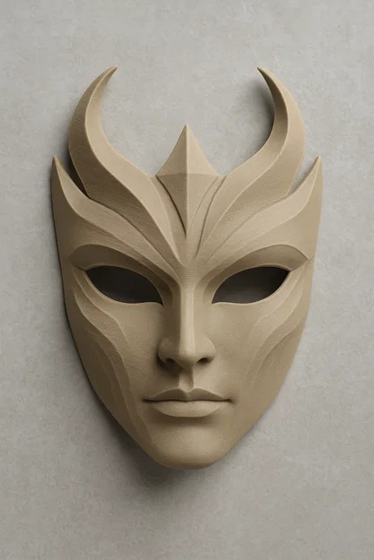Mặt Nạ Vàng Thần Thánh – Mô tả Mặt Nạ Trang Trí In 3D - Image 2