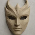Mặt Nạ Vàng Thần Thánh – Mô tả Mặt Nạ Trang Trí In 3D - Thumbnail 2