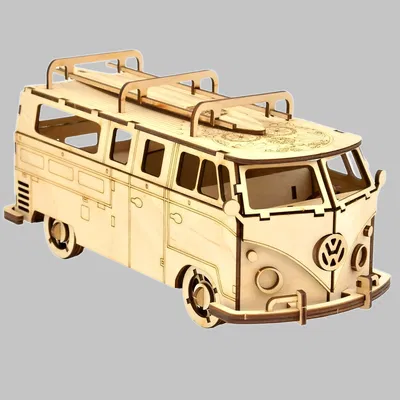 Mô Hình 3D Xếp Hình Xe Volkswagen Transporter T1 Cắt Laser Miễn Phí Vector