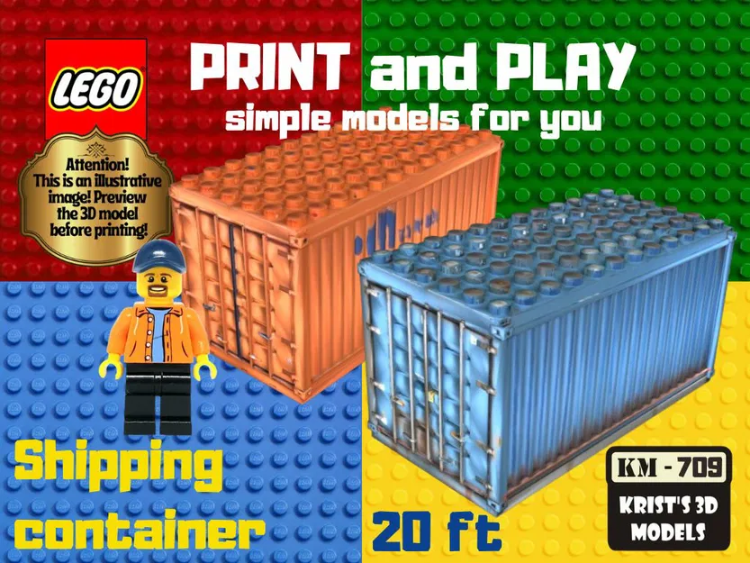 Mô hình Container Chở Hàng Lego 20ft - Image 1