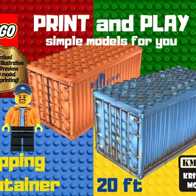 Mô hình Container Chở Hàng Lego 20ft