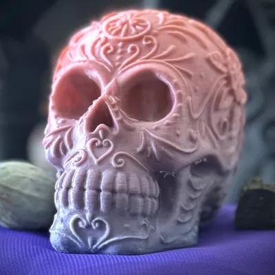 Đầu Lâu Halloween Hoa Văn Chi Tiết