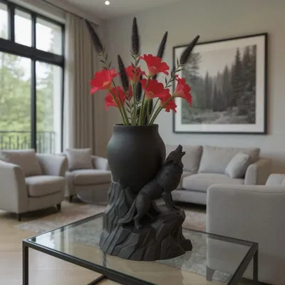 Mẫu Bình Sói Hú – Trung Tâm Bàn Ăn Đậm Chất Thiên Nhiên Có Thể In 3D