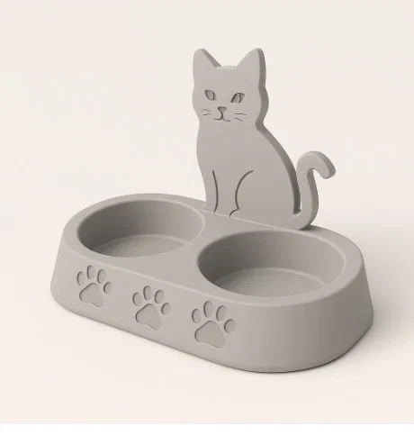 Chén Ăn Đôi Cho Mèo PatiPati – Chén Đựng Thức Ăn & Nước Uống - Image 1