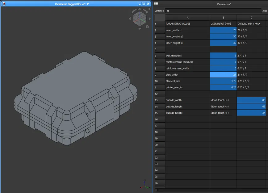 Hộp Cứng Tùy Chỉnh V2 (cho FreeCAD) - Image 1