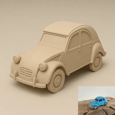 Mô Hình 3D Xe Citroën 2CV