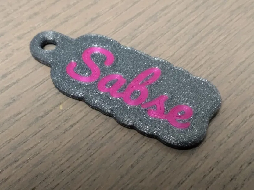 Móc khóa hai mặt in đa vật liệu kèm tên của bạn (OpenSCAD) - Image 3