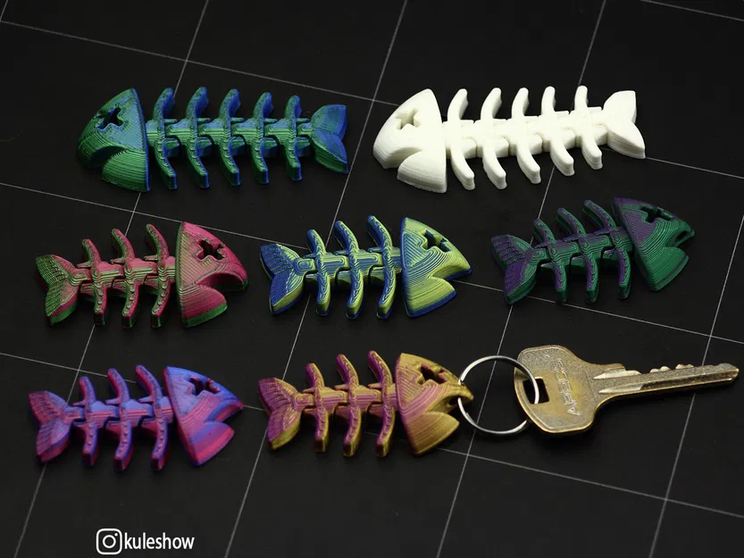 Móc khóa Flexi Xương Cá (Flexi Fish Bone keychain) - Image 3