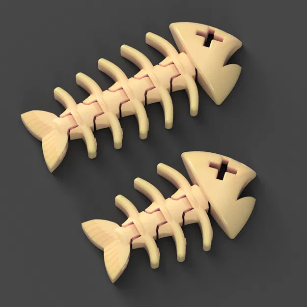 Móc khóa Flexi Xương Cá (Flexi Fish Bone keychain) - Image 4