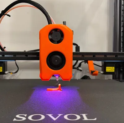 SV08 CN3D Shroud V3 Extra: Quạt, Nam châm Klicky + LED