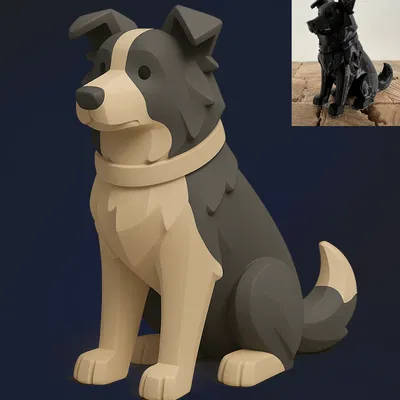 Mô hình Chó Border Collie Ngồi