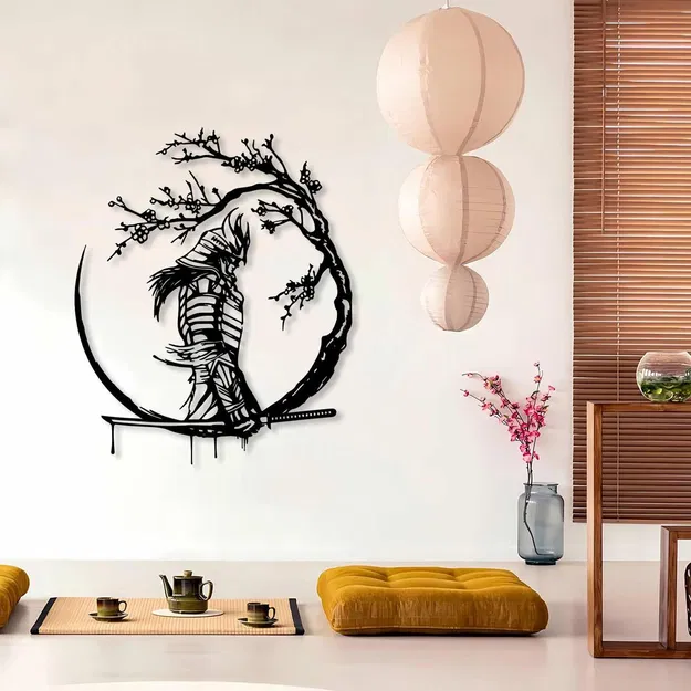 Tranh Treo Tường 3D WallArt Japan Samurai Phong Cách Nhật Bản - Image 1