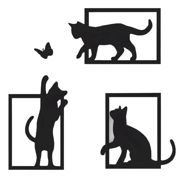 Decal Dán Tường Mèo Chơi Đùa - Image 2