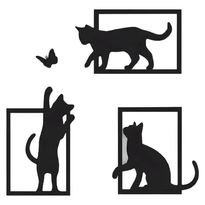 Decal Dán Tường Mèo Chơi Đùa