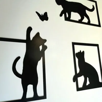 Decal Dán Tường Mèo Chơi Đùa