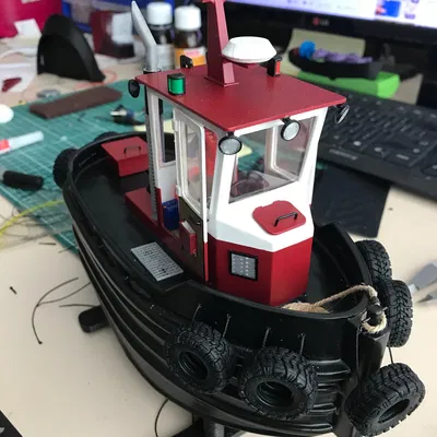 Mô hình thuyền đẩy RC (Boom boat / Dozer boat) tỉ lệ 1/30