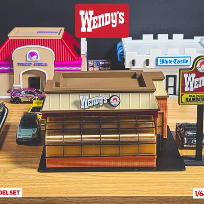 Bộ Mô Hình Wendy's Cổ Điển - Tỷ Lệ 1:64 Diorama