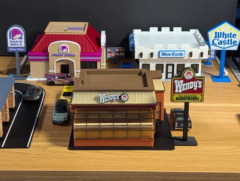 Bộ Mô Hình Wendy's Cổ Điển - Tỷ Lệ 1:64 Diorama - Image 2