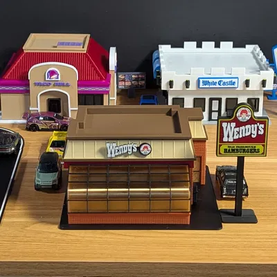 Bộ Mô Hình Wendy's Cổ Điển - Tỷ Lệ 1:64 Diorama