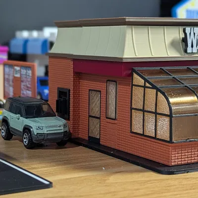 Bộ Mô Hình Wendy's Cổ Điển - Tỷ Lệ 1:64 Diorama