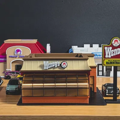 Bộ Mô Hình Wendy's Cổ Điển - Tỷ Lệ 1:64 Diorama