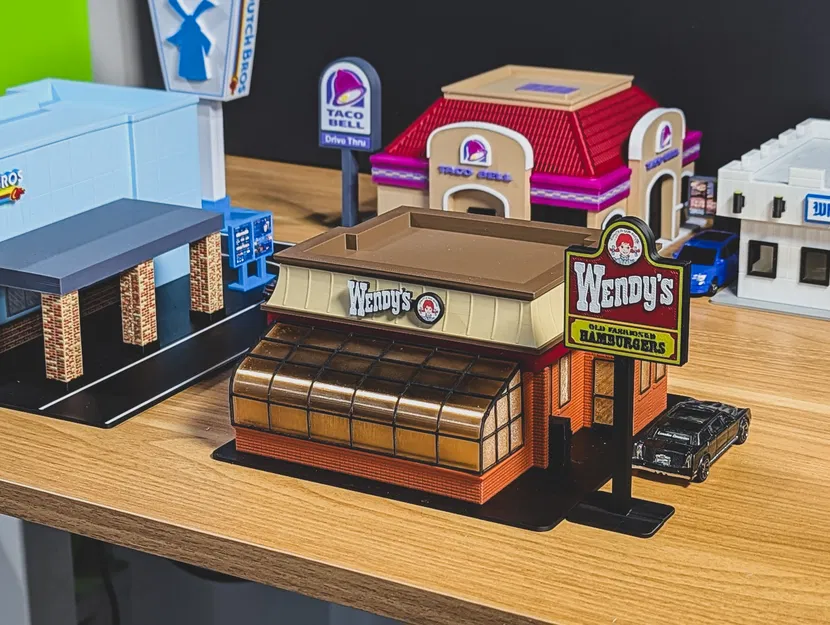 Bộ Mô Hình Wendy's Cổ Điển - Tỷ Lệ 1:64 Diorama - Image 15