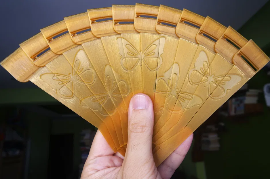 Quạt Giấy Gấp Họa Tiết Chìm - In Liền - Không Cần Lắp Ráp - Không Hỗ Trợ - Image 5