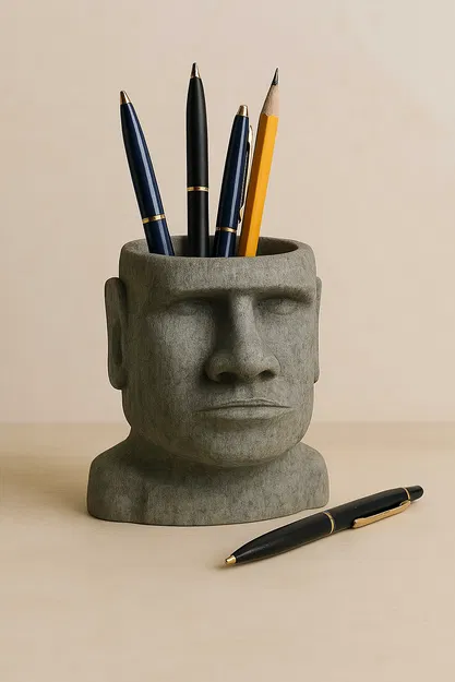 Chậu Cây Đầu Moai - Phong Cách Đảo Phục Sinh - Image 2