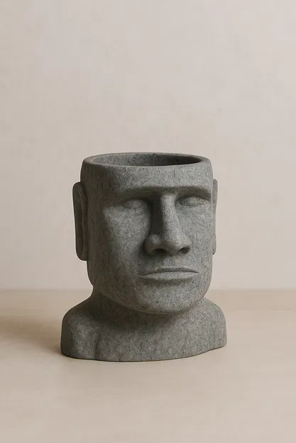 Chậu Cây Đầu Moai - Phong Cách Đảo Phục Sinh - Image 3