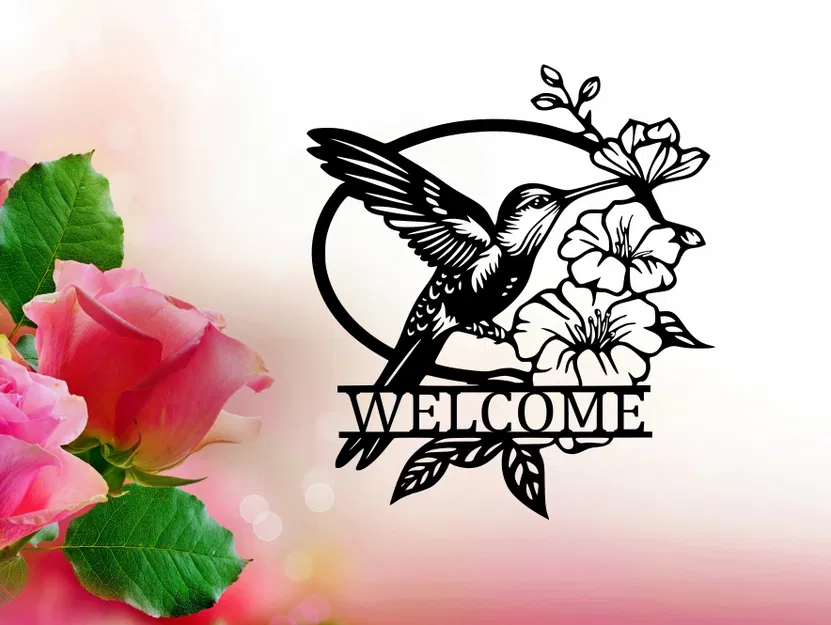 Tranh Treo Tường Hình Chim Ruồi Đính Hoa - Image 1