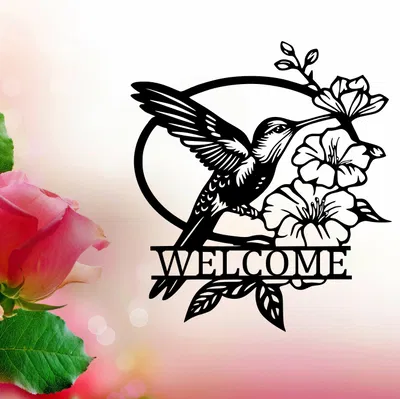 Tranh Treo Tường Hình Chim Ruồi Đính Hoa