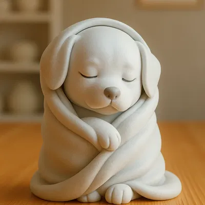 Mô Hình Chó Sưởi Ấm 3D