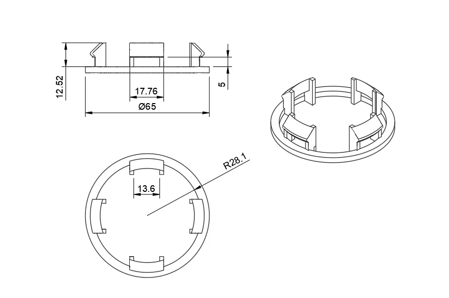 Bộ Chuyển Đổi Nắp Trung Tâm Mâm Xe VW Golf - Image 3