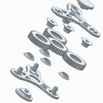 Con Quay 4 Bánh Răng Với Vòng Bi Bi Airsoft (Lắp Tự Dính)