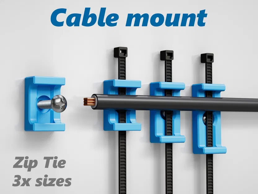 Móc Quản Lý Dây Zip Tie – 3 Kích Cỡ - Image 1