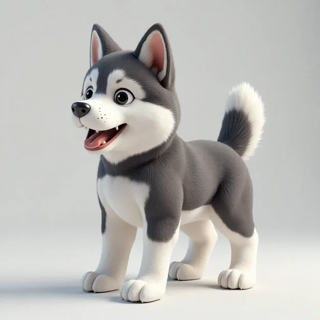 Chó Husky - Mô hình Chó Husky Chi Tiết Cao - Image 1