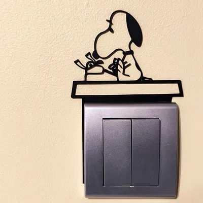 Trang Trí Công Tắc Đèn / Ổ Cắm Hình Snoopy - Mẫu In 3D 14