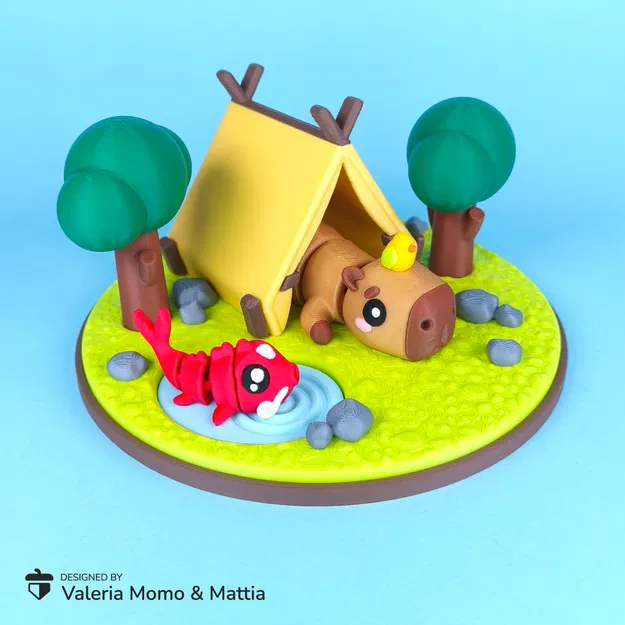 Mô hình Diorama cho Động vật Flexi Dễ Thương, Phiên bản Capybara - Image 1
