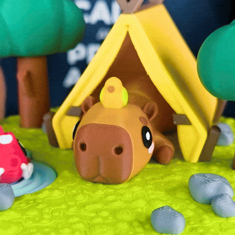 Mô hình Diorama cho Động vật Flexi Dễ Thương, Phiên bản Capybara - Image 4