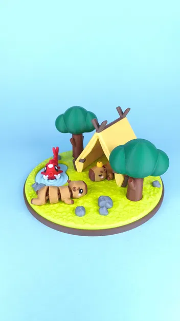 Mô hình Diorama cho Động vật Flexi Dễ Thương, Phiên bản Capybara - Image 11